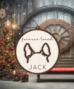 Dog Ear Memorial Ornament, Gifts for Dog Lover