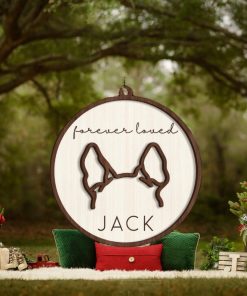 Dog Ear Memorial Ornament, Gifts for Dog Lover