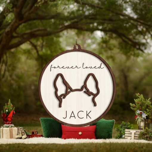 Dog Ear Memorial Ornament, Gifts for Dog Lover