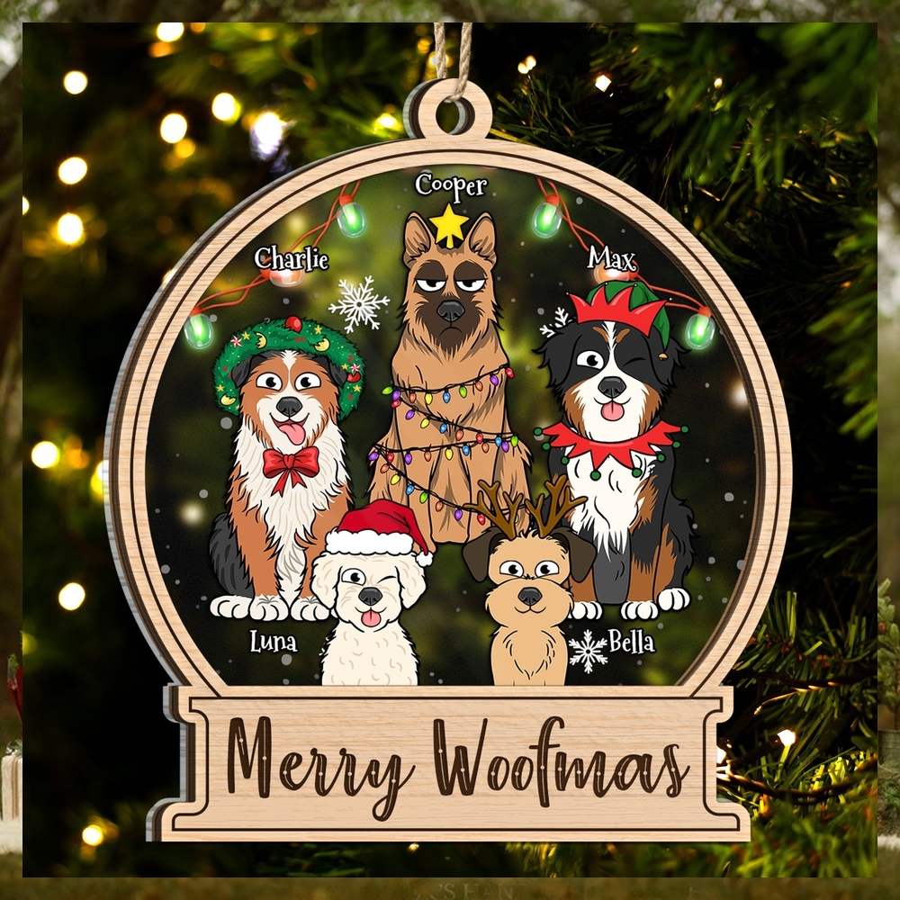 Dog Lovers Merry Woofmas Christmas Gift For Dog Lovers Personalized 2 Layered Mix Ornament Dog Lovers Merry Woofmas Christmas Gift For Dog Lovers Personalized 2 Layered Mix Ornament