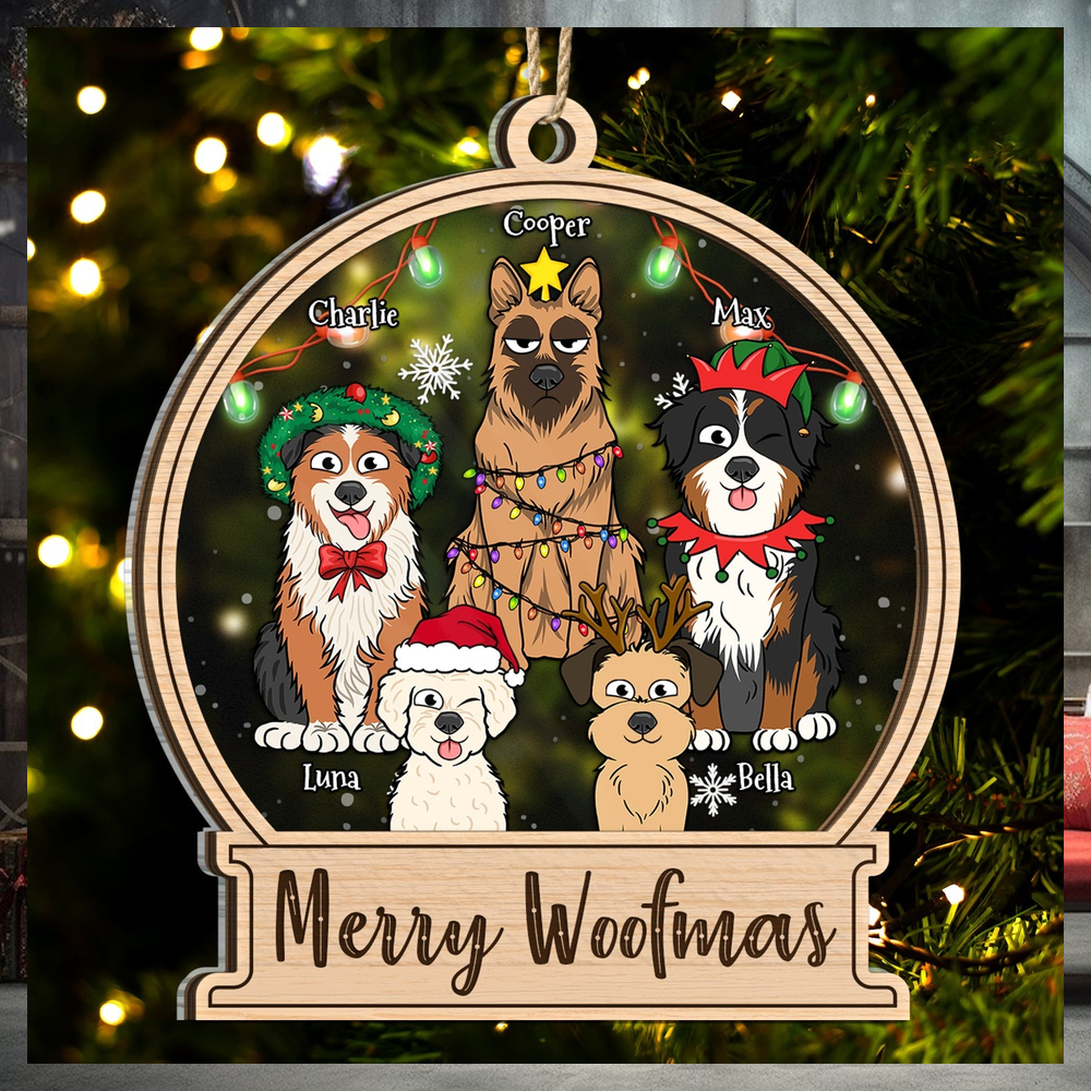 Dog Lovers Merry Woofmas Christmas Gift For Dog Lovers Personalized 2 Layered Mix Ornament Dog Lovers Merry Woofmas Christmas Gift For Dog Lovers Personalized 2 Layered Mix Ornament