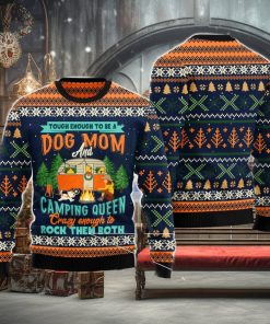 Dog Mom Camping Christmas Gift Ugly Christmas Sweater Xmas Holiday