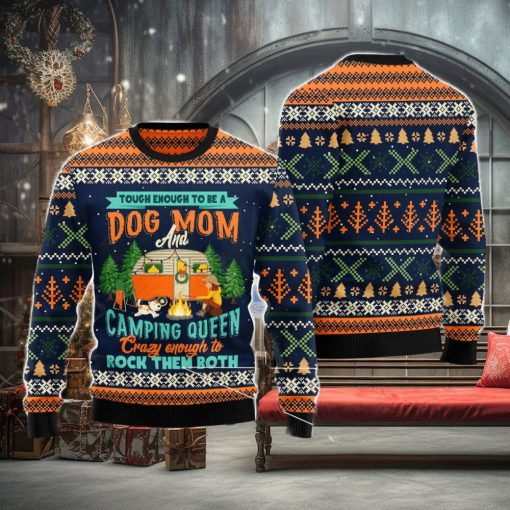 Dog Mom Camping Christmas Gift Ugly Christmas Sweater Xmas Holiday