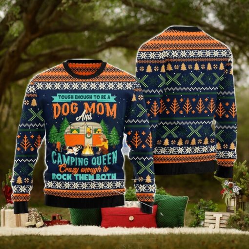 Dog Mom Camping Christmas Gift Ugly Christmas Sweater Xmas Holiday