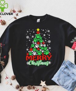 Dog Paws Xmas Tree Merry Christmas Shirt