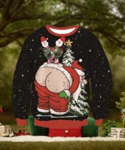 Dog Santa Ass Ugly Christmas Sweater Gift For Holiday