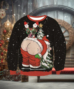 Dog Santa Ass Ugly Christmas Sweater Gift For Holiday