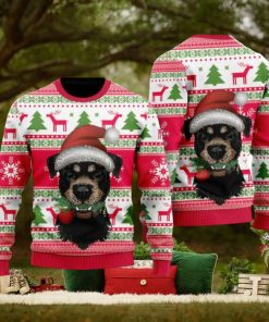 Dog Santas Hat Holiday Time Pattern Ugly Christmas Sweater Funny Gift For Men And Women Family Holidays