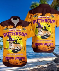 Dog Witch Halloween Buckle Up Butter Cup Hawaiian Shirt