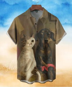Dog With Car Drawing Print Hawaiian Shirt