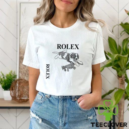 Dog with gun Rolex art hoodie, sweater, longsleeve, shirt v-neck, t-shirt