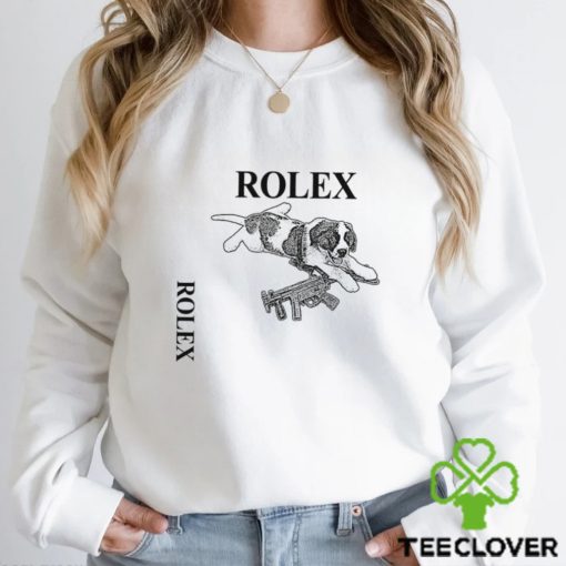 Dog with gun Rolex art hoodie, sweater, longsleeve, shirt v-neck, t-shirt