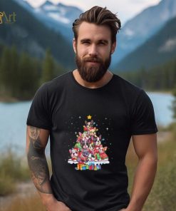 Dogs Bulldog santa Retriever pine tree merry christmas shirt 4 Dogs Bulldog santa Retriever pine tree merry christmas shirt