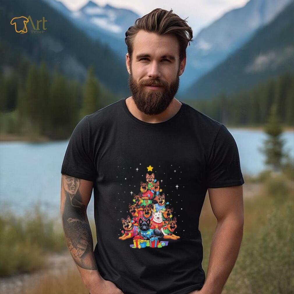 Dogs German Shepherd Retriever pine tree merry christmas shirt Dogs German Shepherd Retriever pine tree merry christmas shirt