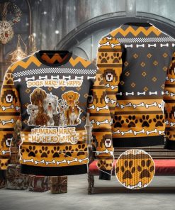 Dogs Make Me Happy Ugly Christmas Sweater Funny Christmas Gift For Family