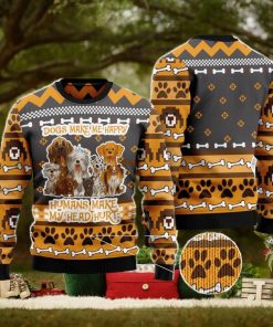 Dogs Make Me Happy Ugly Christmas Sweater Funny Christmas Gift For Family