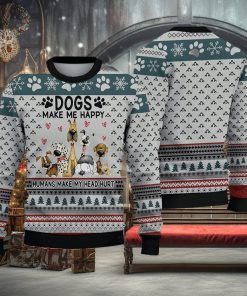 Dogs Ugly Christmas Sweater Make Me Happy