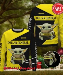 Dollar General Baby Yoda With Logo Ugly Christmas Sweater