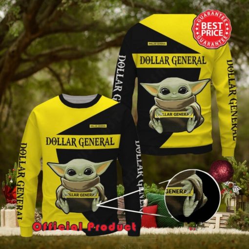 Dollar General Baby Yoda With Logo Ugly Christmas Sweater