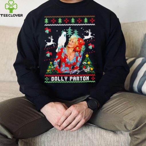 Dolly Parton signature Christmas holiday ugly Xmas shirt