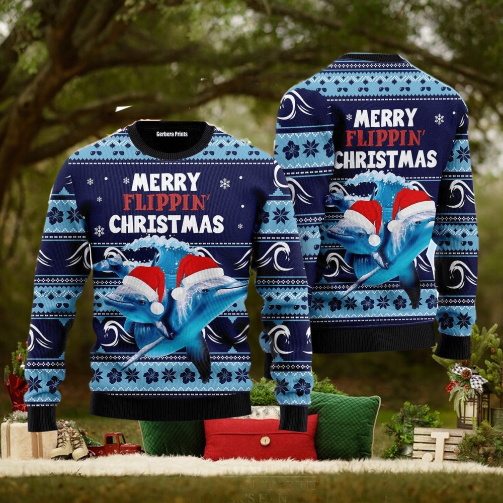 Dolphin Flippin’ Christmas Ugly Christmas Sweater Best Gift For Men And Women Dolphin Flippin’ Christmas Ugly Christmas Sweater Best Gift For Men And Women