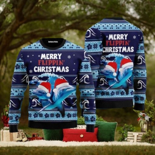 Dolphin Flippin’ Ugly Christmas Sweater