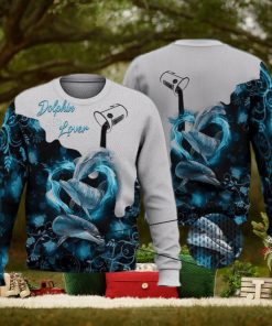 Dolphin Lover Blue Nature Trending Shirts 3D Ugly Sweater Christmas Gift Sweater
