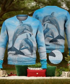 Dolphin Ocean Blue Sky 3D Full Print Ugly Sweater Christmas Gift Sweater