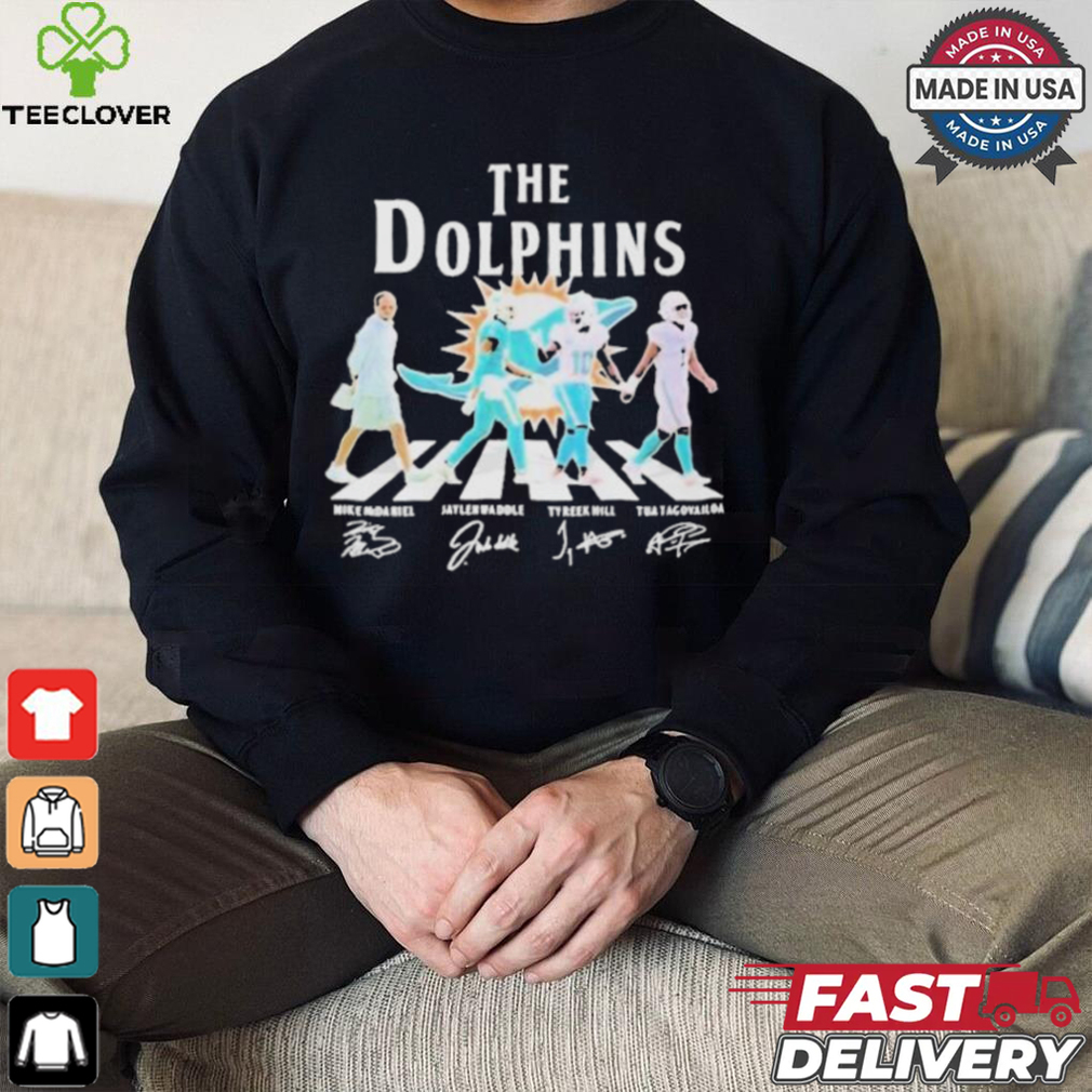 Dolphins Abbey Road Mike Mcdaniel Jaylen Tyreek Hill & Tua Tagovailoa Sign shirt Dolphins Abbey Road Mike Mcdaniel Jaylen Tyreek Hill & Tua Tagovailoa Sign shirt