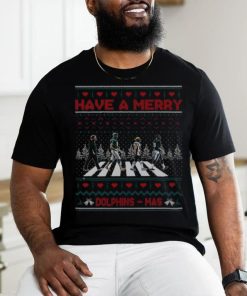 Dolphins Walking Abbey Road Football Have a Merry Dolphins Mas Merry Christmas 2023 Shirt