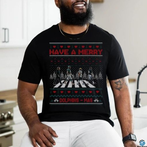 Dolphins Walking Abbey Road Football Have a Merry Dolphins Mas Merry Christmas 2023 Shirt