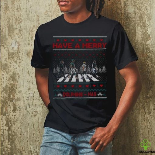 Dolphins Walking Abbey Road Football Have a Merry Dolphins Mas Merry Christmas 2023 Shirt