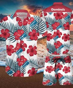 Domino’s Pizza Tropical Flower Aloha Hawaiian Shirt & Short For Men And Women