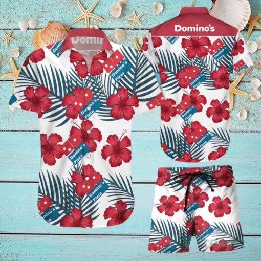 Domino’s Pizza Tropical Flower Aloha Hawaiian Shirt & Short For Men And Women