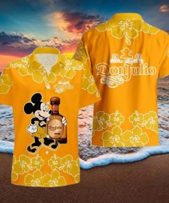 Don Julio Mickey Mouse Hibicus Flower Gift Hawaiian Set Shirt