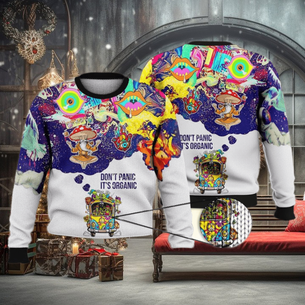 Don’T Panic It’S Organic Full Print 3D Ugly Sweater Christmas Gift Sweater Don’T Panic It’S Organic Full Print 3D Ugly Sweater Christmas Gift Sweater