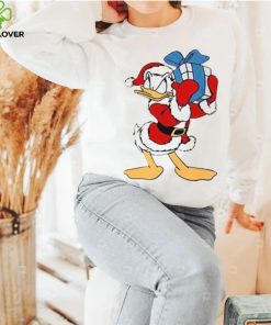 Donald Duck Christmas Shirt, Donald Duck with Holiday Present, Gift For Friend