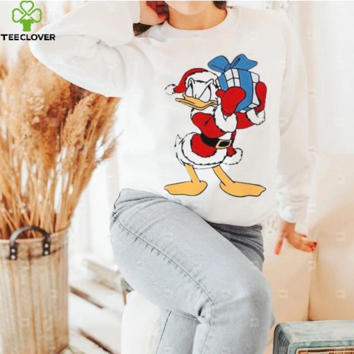 Donald Duck Christmas Shirt, Donald Duck with Holiday Present, Gift For Friend