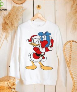 Donald Duck Christmas Shirt, Donald Duck with Holiday Present, Gift For Friend