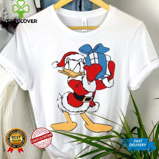 Donald Duck Christmas Shirt, Donald Duck with Holiday Present, Gift For Friend