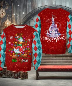 Donald Duck Pattern Xmas Red Blue Christmas Disney Cartoon Sweaters Matching Christmas Shirt For Family