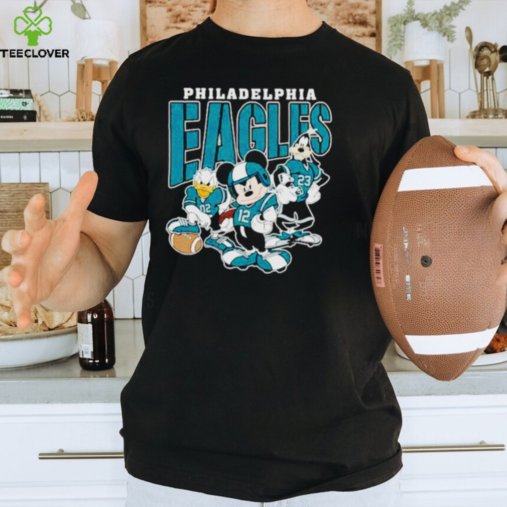Donald Duck number 02 Mickey Mouse number 12 Goofy number 23 Philadelphia Eagles team football shirt Donald Duck number 02 Mickey Mouse number 12 Goofy number 23 Philadelphia Eagles team football shirt