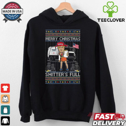 Donald Trump Merry Christmas Shitters Full Funny Ugly Christmas Sweatshirt
