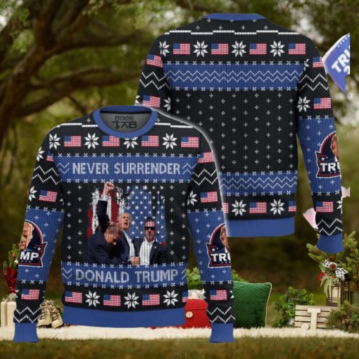 Donald Trump Never Surrdender Ugly Sweater