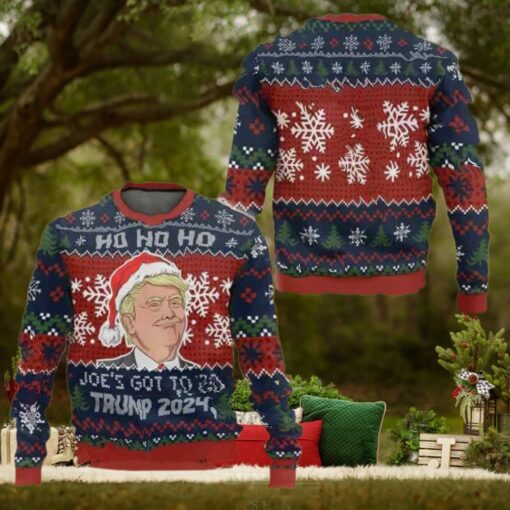 Donald Trump Ugly Christmas Sweater, Ho Ho Ho Joe’s Got To Go Trump 2024 Sweater