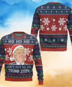 Donald Trump Ugly Christmas Sweater, Ho Ho Ho Joe’s Got To Go Trump 2024 Sweater