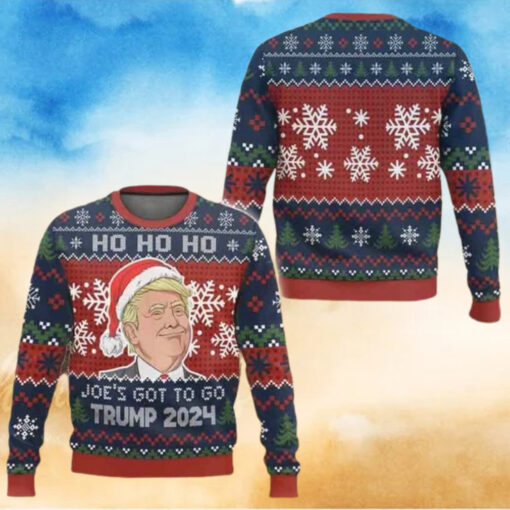 Donald Trump Ugly Christmas Sweater, Ho Ho Ho Joe’s Got To Go Trump 2024 Sweater