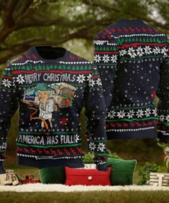 Donald Trump Ugly Xmas Sweater, Merry Christmas America Was Full Sweatshirt
