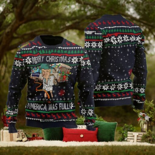 Donald Trump Ugly Xmas Sweater, Merry Christmas America Was Full Sweatshirt