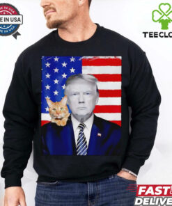 Donald Trump and Cat Political USA flag election 2024 shirt